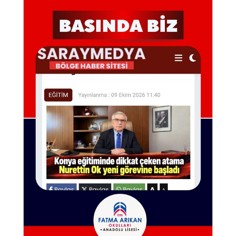 Nurettin Ok, Fatma Arıkan Okulları'nda Eğitim Koordinatörü oldu
